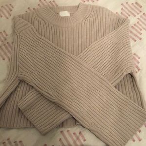 Mock turtleneck cropped sweater